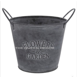 Decoración Navideña de Estilo Moderno Vintage The Queen Decor, Cubo de Hielo Redondo Galvanizado Hecho a Mano en Metal Duradero y Personalizado - Product Image 4