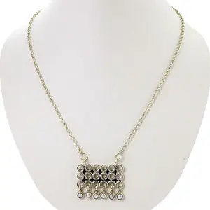 Collar con Colgante Geométrico Plateado de Moda para Mujer con Circonita, Diamante y Perla, Joyería Minimalista Chapada en Oro de 18K y Rodio - Product Image 2