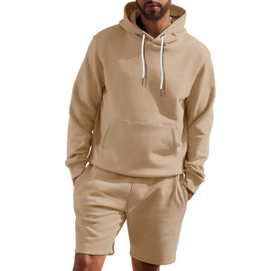Vêtements de sport décontractés à capuche en gros pour l'hiver, poids lourd, uni, ensembles de survêtement pour hommes et couples, deux pièces, 100% coton - Product Image 1