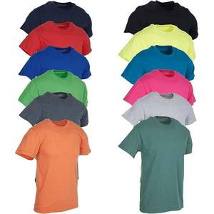 100% algodón. Camisa básica de cuello redondo de color sólido para hombre, camiseta informal de manga corta transpirable que absorbe la humedad. - Product Image 3