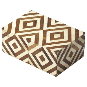 Handmade Diamond Pattern Resin and MDF Jewelry <b>Box</b> with Stylish Inlay Lid Carton <b>Packed</b> Storage Case - Product Image 3