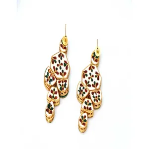 Collier de luxe Meenakari Kundan avec zircon plaqué or pour mariage et soirée, ensembles de bijoux de mariée raffinés - Product Image 6