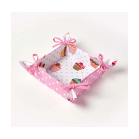 Corbeille à pain de coton et lin de qualité alimentaire de luxe Noeud français Moyen 28x22cm Conserver la chaleur Pâte douce Respirant Salle à manger familiale