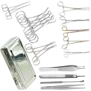 Nouveau kit de chirurgie vétérinaire manuel en acier, ensemble de stérilisation mineure, instruments chirurgicaux de base, pour l'élimination générale des ovaires, certifié CE - Product Image 1
