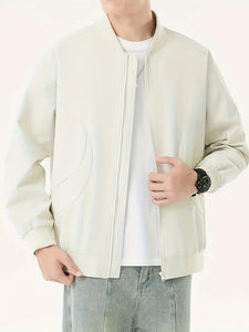 Chaqueta de bombardero para hombre hecha a medida con cuello alto Chaqueta de talla grande de calidad con precio de logotipo - Product Image 4