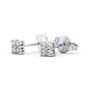 De l'Inde Superbes boucles d'oreilles carrées 0.25CTW pour femmes 2025 Bijoux à la mode 14K Gold Round Cut Certified Lab Grown Diamond - Product Image 2