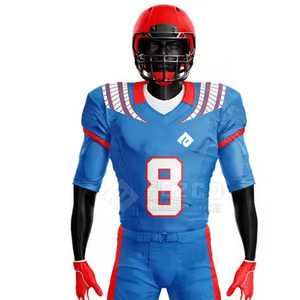 Ensembles d'uniformes de football américain à manches courtes respirants sur mesure pour hommes adultes, faible MOQ, best-seller - Product Image 4