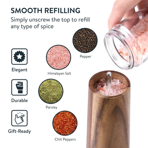 Juego de molinillo de pimienta negro Manual al por mayor molinillos de sal y pimienta accesorios de cocina molinillo de pimienta restaurante molinillo Nórdico - Product Image 6