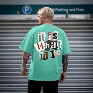 เสื้อยืดผู้ชาย สตรีทแวร์ เสื้อคลุมกีฬา ฮิปฮอป เสื้อยืดไซส์ใหญ่ เสื้อยืดผ้าฝ้ายผู้ชาย โอเวอร์ไซส์ ผ้าฝ้ายออร์แกนิค 100% - Product Image 2