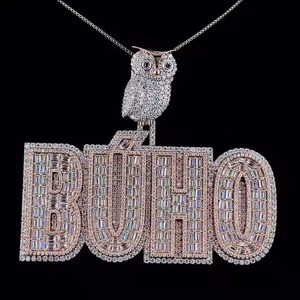 High Quality Moissanite Alphabet <b>Pendant</b> <b>Necklace</b> for Anniversary and Parties Available at Export Price from India - Product Image 1