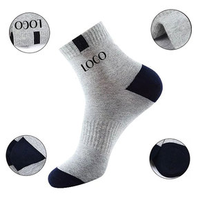 Custom <b>Socks</b> Design Own Logo Crew <b>Socks</b> Private Your Label Cotton <b>Fleece</b> Black <b>Man</b> Sport Short Ankle <b>Socks</b> - Product Image 5