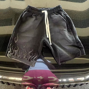 100% algodón francés Terry serigrafía drapeado lavado ácido pantalones cortos deportivos transpirables Sun Faded Shorts - Product Image 2