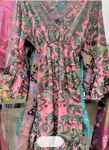 Bohemian Woven Silk Eco-Friendly <b>Dress</b> for <b>Women</b> Natural Waistline High Quality Summer Casual Wear - Product Image 6