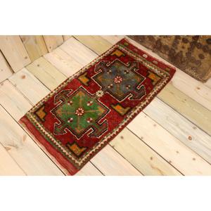 Tapis de 1,7 x 3,1 pieds, tapis turc vintage, tapis en laine rouge du sud-ouest - Product Image 1
