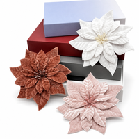 Glitzernde Künstliche Weihnachtsstern-Blumenzweige Festliche Baumschmuck-Verzierungen Festliche Blumenstiele