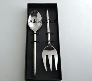 Juego de servidor de ensalada de acero inoxidable de estilo americano, juego de cuchara, tenedor, herramientas de ensalada de alta calidad, vajilla para servir verduras, vajilla - Product Image 3