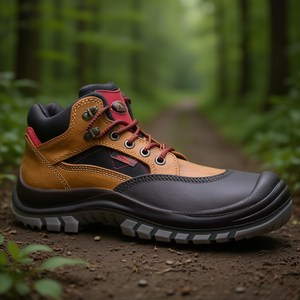 Sherpa S3 EN20345 Leather Safety <b>Boots</b> Size 47 <b>Brown</b>/Red-a Durable and Stylish Safety Shoe - Product Image 3