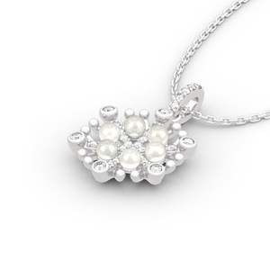Jeulia Snowflake <b>Cultured</b> <b>Pearl</b> Sterling Silver <b>Necklace</b> - Product Image 3
