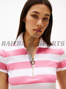 Camisetas Polo Casuales Premium para Mujer 2026, Algodón Orgánico, a la Moda, Elegantes, de Venta Caliente, Personalizadas, MOQ Bajo, Camisetas Polo a Rayas - Product Image 5