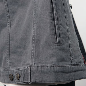 100% coton Denim vestes hommes décontracté couleur unie poche mince veste pour hommes haute qualité hommes vêtements Denim veste - Product Image 4