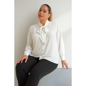 Camicia con colletto a cravatta Jesica taglie forti - Product Image 5