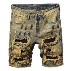 กางเกงยีนส์ขาสั้นแบบ Baggy กางเกงขาสั้น2025มีกระเป๋าสำหรับ0EM กางเกงยีนส์ขาสั้นแบบคาร์โก้ของผู้ชาย - Product Image 1