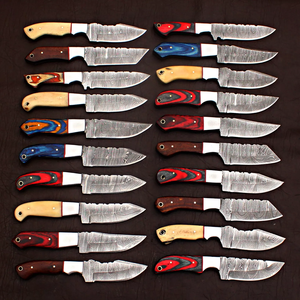 Cuchillo de Hoja Fija de Acero de Damasco Skinner, Lote Personalizado de 20 para Caza y Camping - Product Image 3