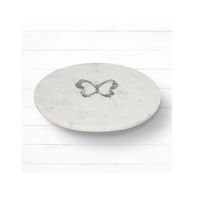 Marbre blanc paresseux Susan fabriqué à la main blanc cuisine organisateur paresseux Susan pour cuisine meilleur design papillon prix - Product Image 1