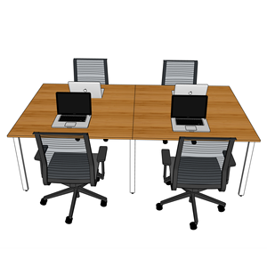 โต๊ะกลุ่ม 4 ชิ้น รุ่นโมเดิร์น AtonBamboo ขนาด 240x120 ซม. พร้อมขาเหล็กประกอบสำเร็จ - Product Image 2