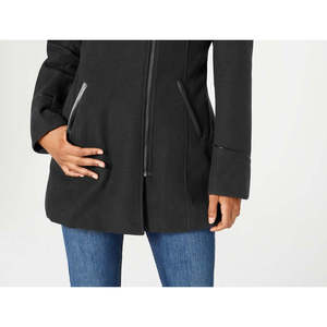 Cappotto in Lana per Ragazzi Maralyn & Me con Bordo in Finta Pelliccia di Coniglio, Chiusura a Cerniera, Imbottitura in Cotone - Nero Taglia Piccola - Product Image 3