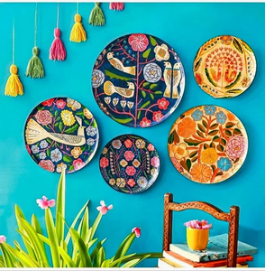 Autocollant mural en métal indien en fer noir émail fleur Design pour plat servant des accessoires de table de noël en gros - Product Image 5