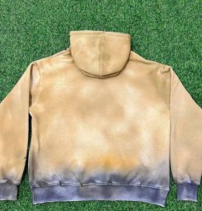 Custom Men's 400gsm Heavyweight Acid Wash Hoodie Polyester/Cotton Fleece Pullover Oversized Fit Letter Pocket Design Winter - Product Image 2