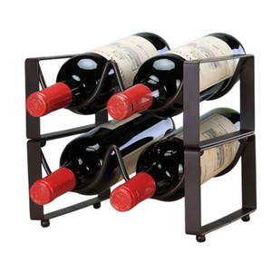 Estante para Botellas de Vino Minimalista de Alambre de Hierro, Soporte para Botellas Personalizado, Acabado Negro, Estantes Geométricos para Vino Hechos a Mano - Product Image 6