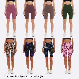 High-Waist Lady <b>Legging</b> Shorts Custom Logo Printed Yoga Pants with <b>Booty</b> Scrunch Plus Size Women's High-Waist Shorts - Product Image 2