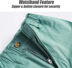 Pantalones cortos informales de algodón de corte clásico para hombre, cintura elástica con múltiples bolsillos, uso diario, traje de verano para caminar - Product Image 4