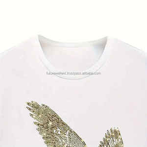 Haute Qualité O Cou Col Offre Spéciale T-shirts Avec Pierre Du Rhin Pour Hommes Sur Mesure Pas Cher Prix Strass T-shirts - Product Image 4