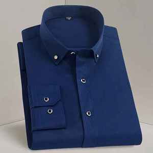 Camisa de vestir de negocios para hombre Venta caliente Formal Moda Básica Botón de diamante Manga larga Social Camisa blanca Ropa de talla grande - Product Image 4