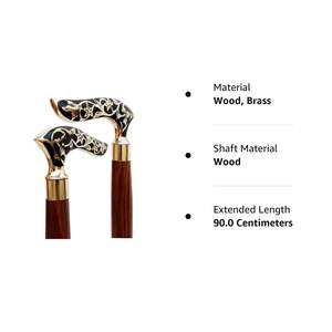 Antique Wooden Walking <b>Stick</b> with Brass Handle Nautical-Themed Novelty Gift - Product Image 5