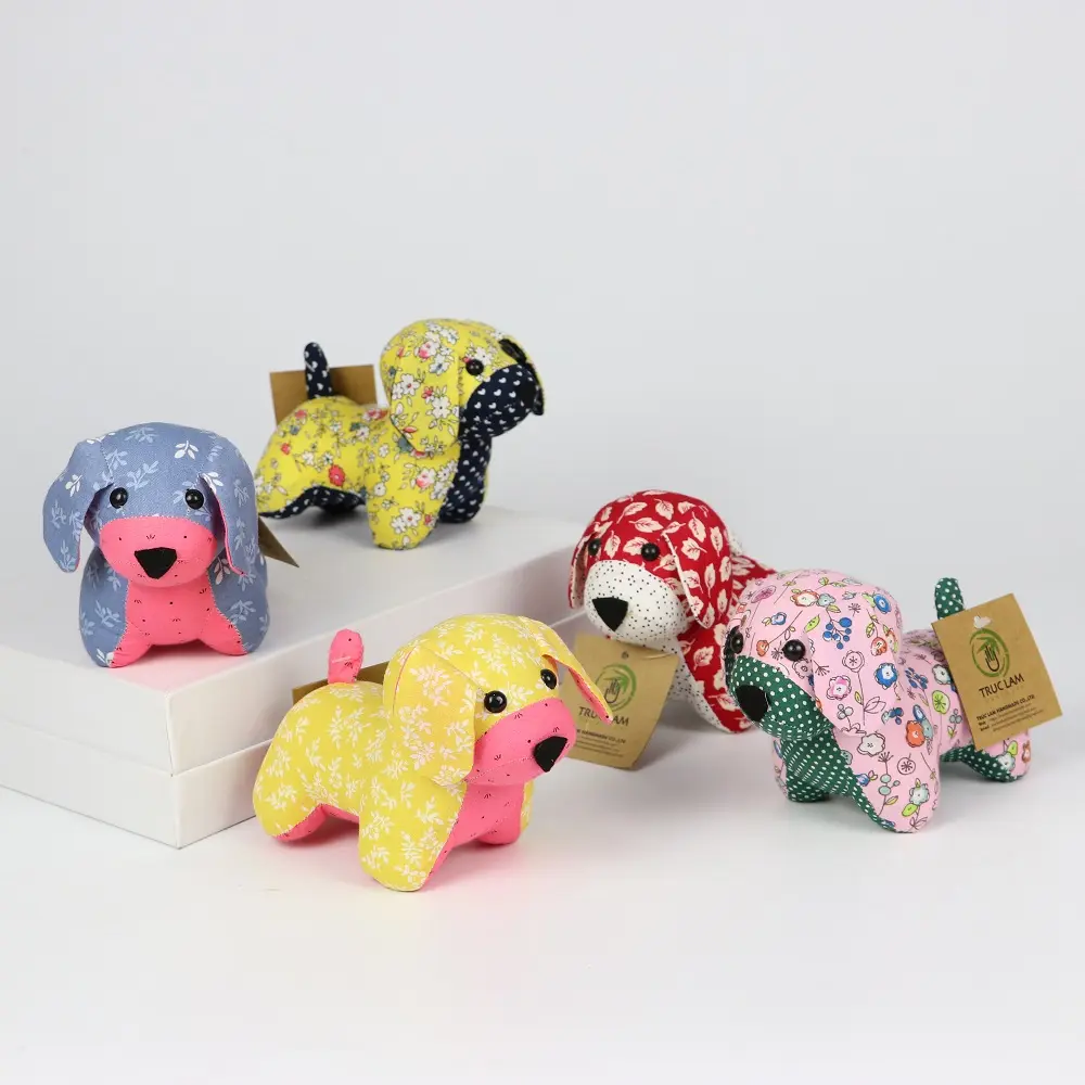 L15 x H11 x W7 Various Colors Unisex Pet Toys Mini Cotton Floral Pattern Fabric Puppy Stuffed Animal Toys