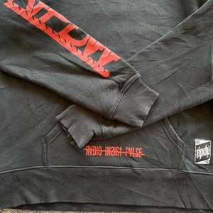 Nouveau Style épais poids lourd FOOTES imprimé sweat à capuche pull doux garder au chaud hommes surdimensionnés unisexe noir imprimé manches panneau à capuche - Product Image 6