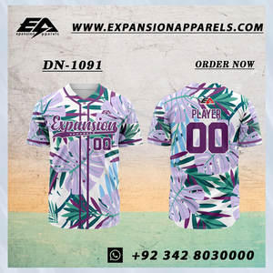 Camiseta de béisbol y sóftbol con logotipo personalizado, camisetas lisas a precio barato para hombre, ropa deportiva por sublimación para hombre, opción de talla grande, Color azul - Product Image 4