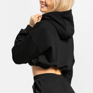 High Quality Designer Custom Pullover Sweatshirt Women <b>Crop</b> Top Athletic Hoodies And <b>Trouser</b> - Product Image 6