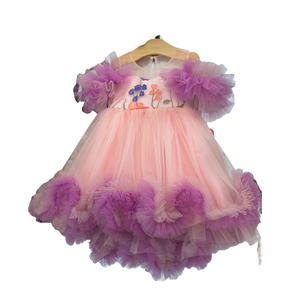 Vestidos de Cumpleaños para Niñas de Un Año, Diseño Halter, Múltiples Capas Flotantes, Decoración con Cuentas Ecológicas, OEM/ODM, Superventas - Product Image 1