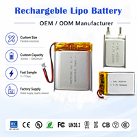Baterai LiPo 3.7V 180mAh Bersertifikasi KC UN38.8 551235 untuk Kacamata Pintar, Alat Bantu Dengar, dan Sensor yang Dapat Dipakai OEM Kustom