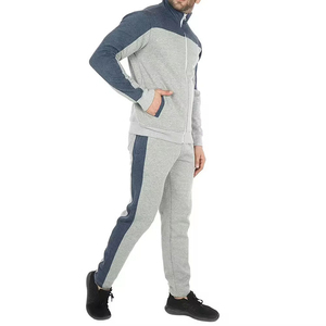 Survêtement d'entraînement à fermeture éclair complète de haute qualité costumes de jogging unis pour hommes logo personnalisé survêtements flexibles pour hommes - Product Image 4