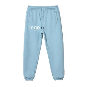 Custom Printed Men's Blank Gym Sweatpants Baggy Track Plus <b>Fleece</b> Cotton Jogging Pants with Drawstring Knitted Weaving Method - Product Image 2