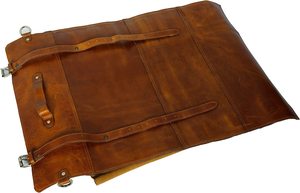 Bolsa de almacenamiento de rollo de cuchillo de cuero, bolsa de rollo de cuchillo de chef de cuero, juego de rollo de cuchillo de cuero de búfalo genuino cuchillo de chef a la venta - Product Image 4