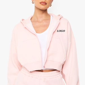 Sudadera con Capucha Corta para Mujer, Diseño Moderno para Ropa Urbana, Material de Felpa Resistente, Precio de Fábrica Económico, con Logotipo Personalizado - Product Image 1