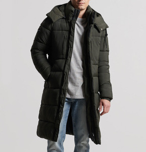 Abrigo de invierno elegante para hombre con diseño largo, impermeable, transpirable, edredón de burbujas, lona a prueba de lluvia, patrón de camuflaje para lluvia de nieve - Product Image 1