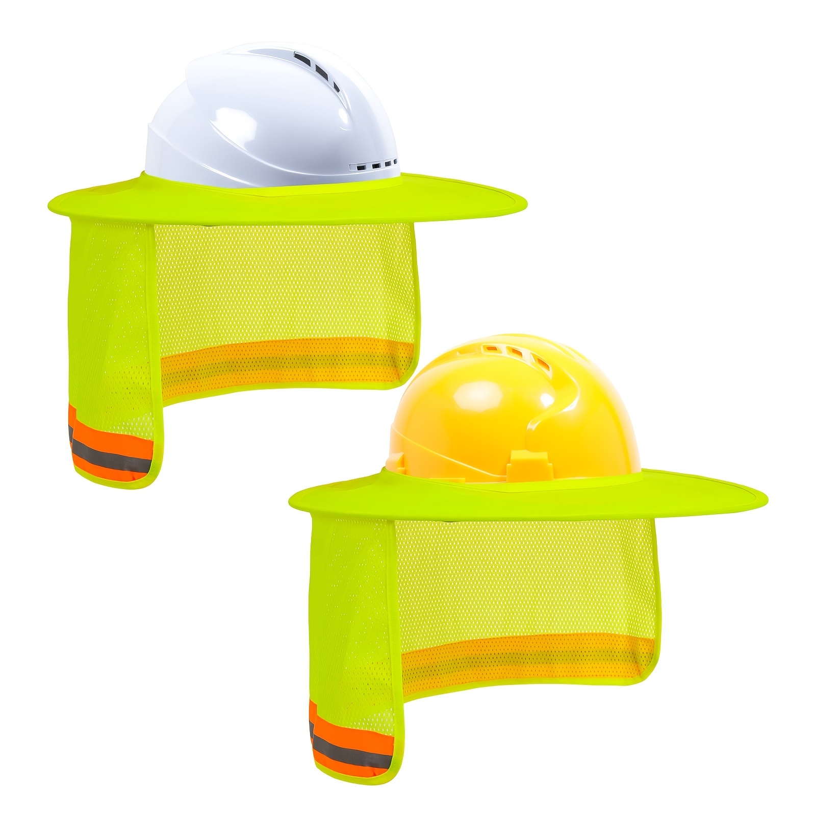 Casque de sécurité réfléchissant résistant aux UV avec pare-soleil pliable Capuchon de construction anti-sable pour un travail extérieur sécurisé